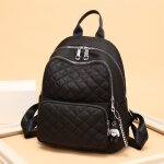 Sac � dos femme - hy? - noir - cuir - port� dos