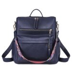 Sac à dos femme insfity - cuir pu - bleu marine - multi poches - grande capacité Sac à dos femme insfity - cuir pu - bleu marine - multi poches - grande capacité
