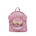 Sac � dos fille rose paillet� 20 cm ? cartable maternelle brillant avec poche sequins ? sac enfant 2 ...