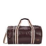Sac  dos - fred perry - fp classic barrel bag - bordeaux / cru - 100% polyester recycl - rsistant ...