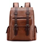 Sac  dos homme / femme business - marron clair - en similicuir - vintage
