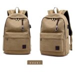 Sac � dos - hommes - khaki - toile - charge usb - multifonctionnel - �tanche