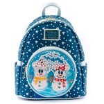 Sac  dos - loungefly - snowman mickey & minnie - cuir pu - 23x27x11 cm - mixte