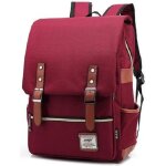 Sac  dos ordinateur pc portable 15. 6 pouces vin rouge