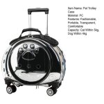 Sac  dos pliable et sac de transport  roulettes pour chien et chat - flasidu - 2 en 1 - noir - trolley ...