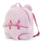 Sac  dos porte - poupon - corolle - peluche rose - 2 en 1 - pour poupon 30 cm - bretelles ajustables ...
