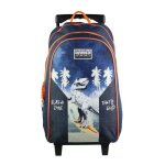 Sac  dos  roulettes - bagtrotter - vorax - bleu et orange - enfant - synthtique