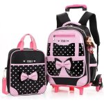 Sac  dos  roulettes pour filles - lecoo - 6 roues - noir