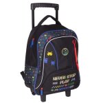 Sac  dos  roulettes - kip - game zone - noir - 2 compartiments - trolley inclus - pour enfant
