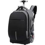 Sac  dos  roulettes - zgeer - 19 pouces - gris - idal pour voyage et collge - grande capacit