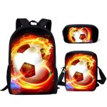 Sac � dos scolaire - enfant - football - 3 pi�ces - polyester 300d - 40x30x15cm