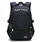 Sac  dos scolaire - garon - vert - impermable - nylon - 31x14x46cm