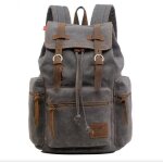 Sac � dos en toile vintage - marque - pour homme - gris - 30l
