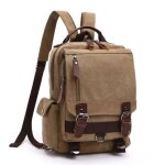 Sac  dos en toile vintage - insfity - kaki - mixte - compatible a4