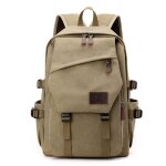 Sac  dos toile vintage multifunctional homme femme grande capacit - kaki - insfity - 30x13x48 cm - ...