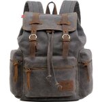 Sac  dos vintage augur en toile et cuir - systme de transport dorsal - gris
