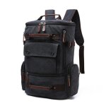 Sac � dos vintage en toile pour hommes - le noir - grande capacit�