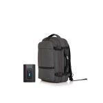 Sac � dos voyage sous vide avec pompe � air rechargeable et p�se bagage cadenas tsa imperm�able gris