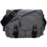 Sac  epaule bandoulire messenger cartable scolaire en toile gris - adulte - homme