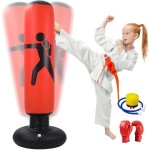 Sac de frappe gonflable - marque non spcifie - 160 cm - pvc amlior - avec gants et pompe - rouge