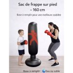 Sac de frappe sur pied 160 cm ? base � remplir eau ou sable ? sac de boxe autoportant pvc
