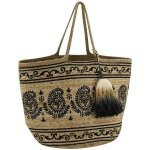 Sac en jute naturelle - aubry gaspard - indie - 50x30cm - motif cachemire