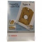 Sacs de rechange - bosch - typ. k megafilt� supertex - 4 sacs - filtre micro - hygi�nique - sac herm�tique ...