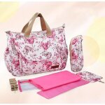 Sac à langer bébé - imprime fleurs rouge rose - bandoulière - 41 * 29 * 14 cm - 210d nylon Sac à langer bébé - imprime fleurs rouge rose - bandoulière - 41 * 29 * 14 cm - 210d nylon
