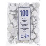 Bougies chauffe plats - kmstars - lot de 100 - blanches - inodores - dur�e 4h