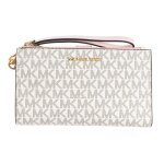 Portefeuille - pochette pour smartphone michael kors jet set travel avec logo signature - vanille