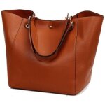 Sac � main bandouli�re en cuir pour femme - 7house - marron - grande capacit� et pochette secondaire