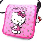 Sac � main bandouli�re - hello kitty - rose - toile - 20. 5x23. 5x5 cm - zipp�e