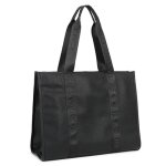 Sac � main cabas - gallantry - ultra l�ger - similicuir grain� - bandouli�re amovible - noir