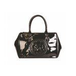 Sac � main - cristian lacroix - noir - vinyle verni - bandouli�re amovible - 32x21x15 cm