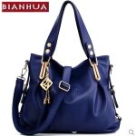 Sac � main - cuir - femme - bleu - 29x14x35 cm - fermeture zipp�e