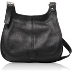 Sac � main en cuir grain� - petra - noir - bandouli�re - femme
