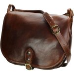 Sac bandoulire cuir western - olivia - marron - femme - 31x25x15