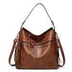Sac � main femme bandouli�re - xjydncg - cuir pu souple vintage - mode - a001 - marron