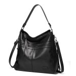 Sac � main femme bandouli�re - xjydncg - cuir pu souple vintage - mode - a001 - noir