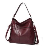 Sac � main femme bandouli�re - xjydncg - cuir pu souple vintage - mode - a001 - vin rouge