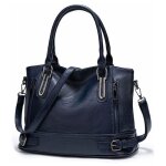 Sac � main femme bandouli�re - xjydncg - cuir pu souple vintage - mode - bleu fonc�