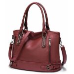Sac � main femme bandouli�re - xjydncg - cuir pu souple vintage - mode - vin rouge