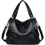 Sac a main femme en cuir pu bandoulieres grand sac porte - - noir 36 * 28 * 14 cm
