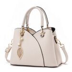 Sac � main femme en cuir pu avec bandouli�re multipoches grande capacit� pour travail shopping - beige ...