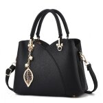 Sac � main femme en cuir pu avec bandouli�re multipoches grande capacit� pour travail shopping - noir ...