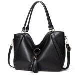 Sac � main femme - xjydncg - sac bandouli�re femme - cuir pu souple vintage - mode - noir