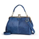 Sac � main femmes - xjydncg - cuir pu souple vintage - fermeture � glissi�re - bandouli�re - bleu