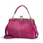 Sac � main femmes - xjydncg - cuir pu souple vintage - fermeture � glissi�re - bandouli�re - rose
