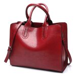 Sac � main femmes - xjydncg - cuir pu souple vintage - grande capacit� - rouge