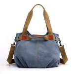 Sac a main femme - xjydncg - toile - grande capacit� - brume bleu